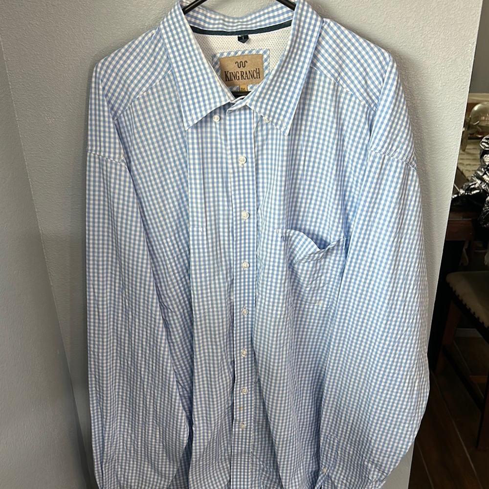 King Ranch Blue Checkered Men's Shirt
